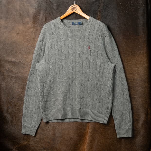 [110] 폴로 랄프로렌 코튼 케이블 니트 그레이 MT-1525 