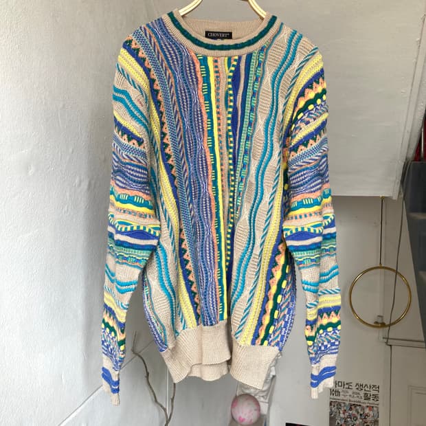 울 케이블 미쏘니st 패턴 니트