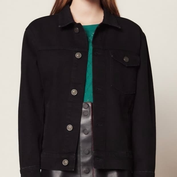 1회착용 산드로 Sandro 월드러버스 자수 데님자켓