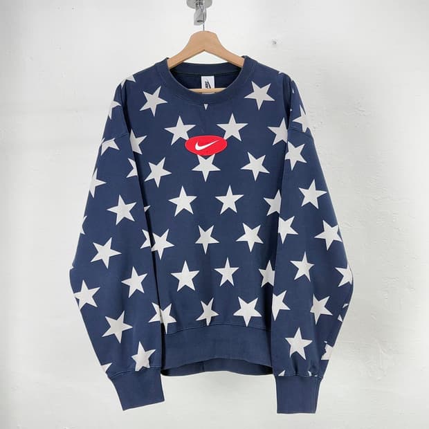 나이키 nrg 스타크루 옵시디언 크루넥 스웨트 러버 셔츠