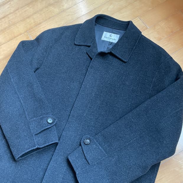 Guy Laroche 남성 차콜 모직 코트