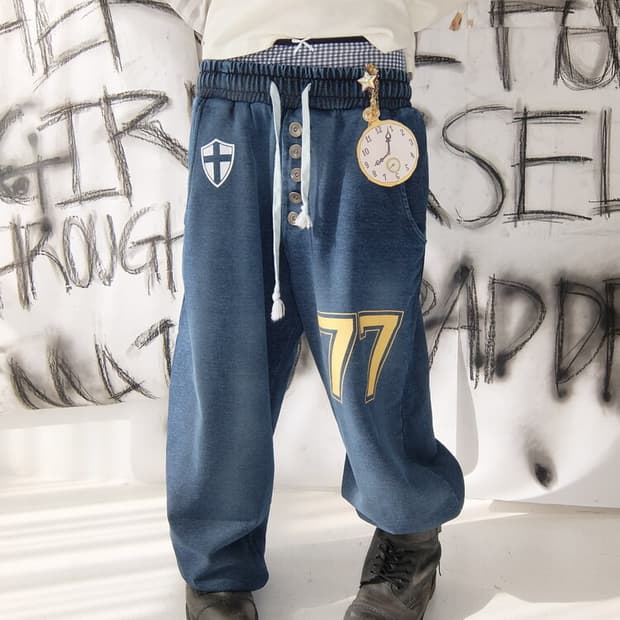 샵페어리 button jersey sweatpants (denim)