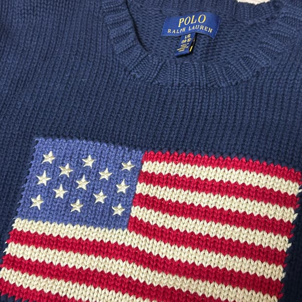 폴로랄프로렌 성조기니트 주니어L