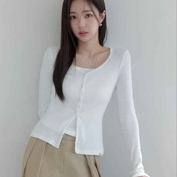 Citybreeze 시티브리즈 (채수빈 착용) 아일렛 가디건 나시 세트