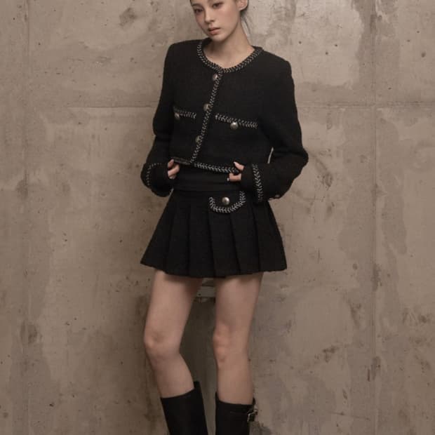 카키포인트 Atelier Tweed 아뜰리에 트위드 자켓 스커트 셋업 S