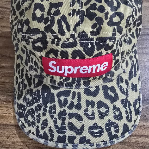 슈프림 워시드 치노 트윌 캠프캡 레오파드  23FW