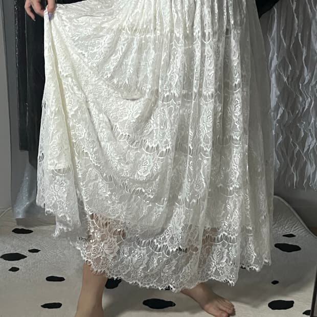 pure laced long skirt