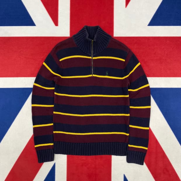 폴로 반집업 니트 실측 44