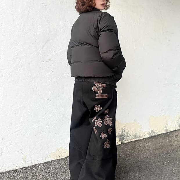 슬릭글로우 백체크 스웨트 기모팬츠