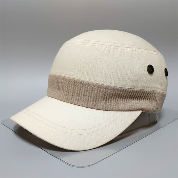 베이지 배색 빈티지 군모 모자 K-351