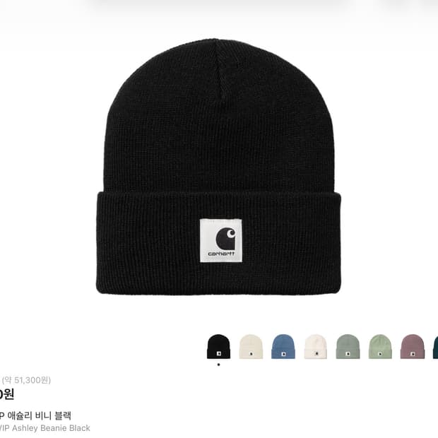 칼하트 WIP 애슐리 비니 블랙