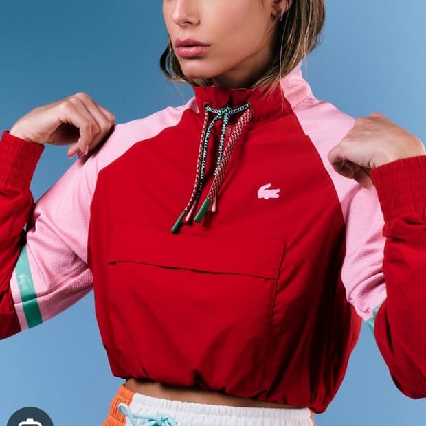 라코스테 스포츠 루즈핏 크롭 상의