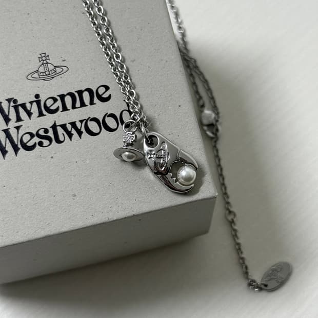 비비안웨스트우드 아카이브 집게 진주펄 orb 팬던트 목걸이