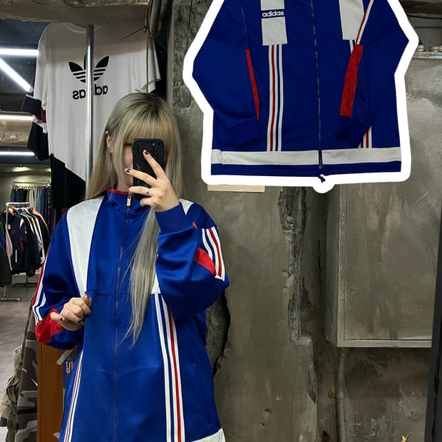 데상트 아디다스 져지 블루 XL  #csz1028