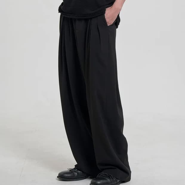 주앙옴므 와이드 슬랙스 블랙 S