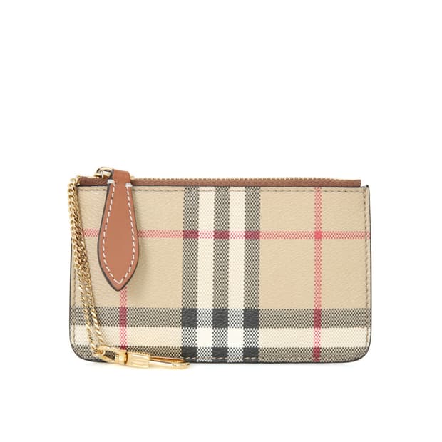 버버리 체크 코인지갑 지퍼 카드지갑 아카이브 베이지 8094428