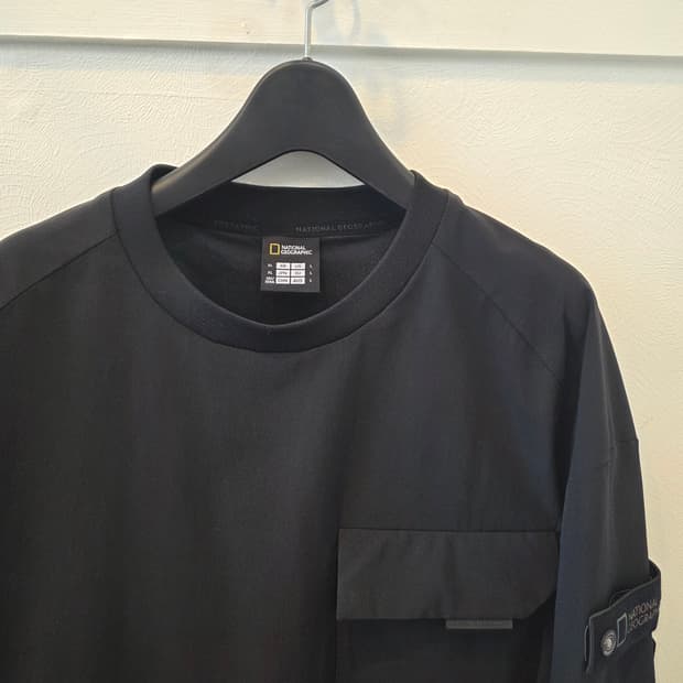 내셔널지오그래픽 블랙 액티브 우븐 맨투맨  바지 셋업