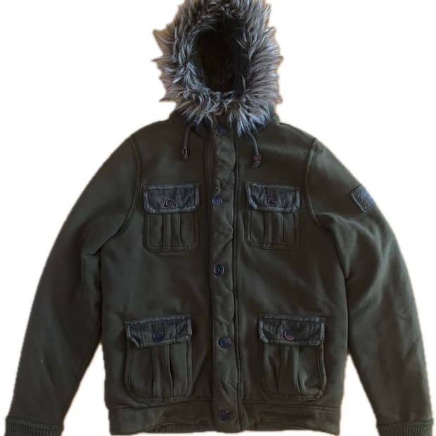 아베크롬비 울프죠 퍼 후드 자켓(카키)