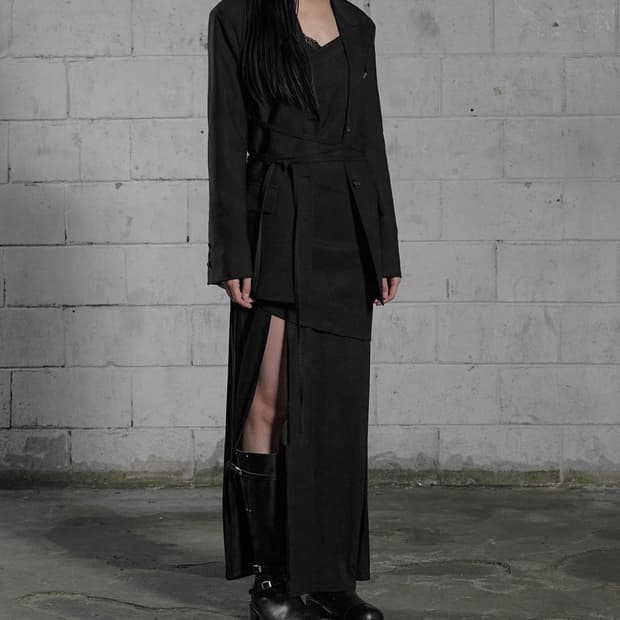 WAIST TIED SINGLE BLAZER