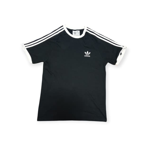 아디다스 자수로고 삼선 반팔티