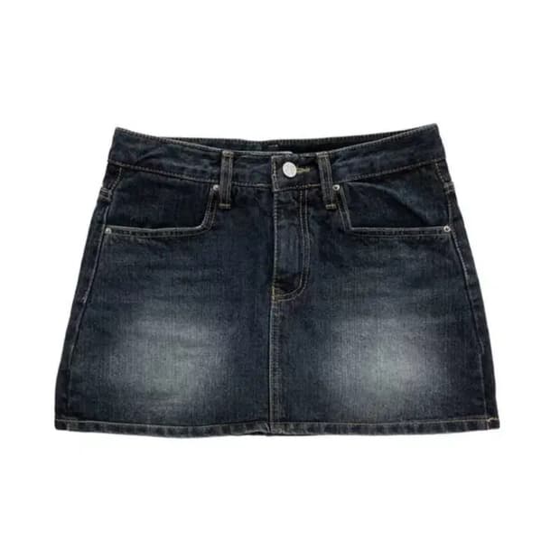 애즈온 비버리 데님 스커트 