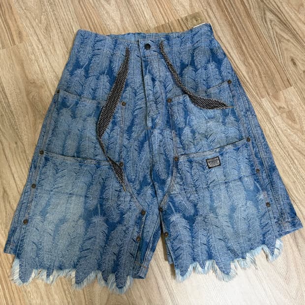 [3] 캐피탈 12온즈 맥파이 데님 W 니 이지 쇼츠 라이트 인디고