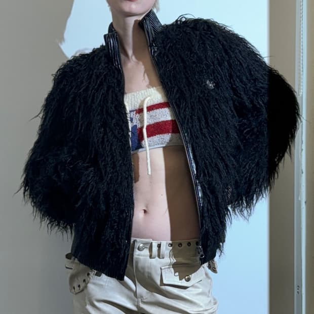 스컬프터 몽골리안 쉬어링 퍼자켓 블랙 S