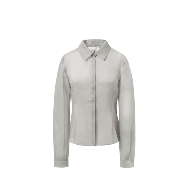 아모멘토 SHEER SLIM FIT SHIRTS grey