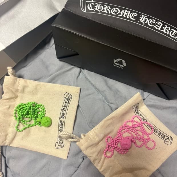 (일괄) 크롬하츠 실리크롬 볼체인 네크리스 핑크/그린