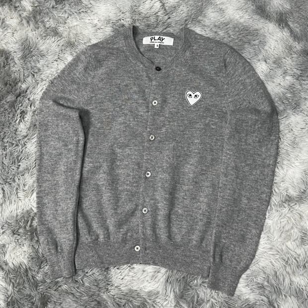 꼼데가르송 그레이 울 가디건 s