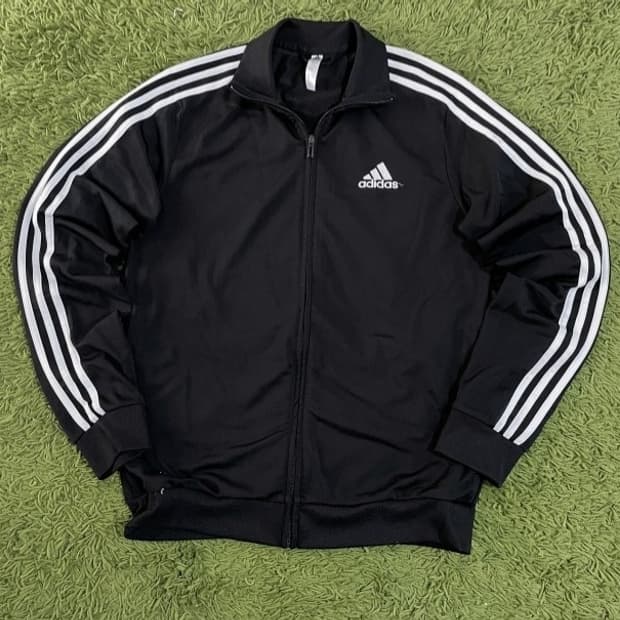 아디다스 블랙 검흰 트랙탑 져지집업 95/M