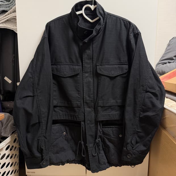 [L] 빔즈 와이드핏 백사틴 레이어드 M-65 블루종