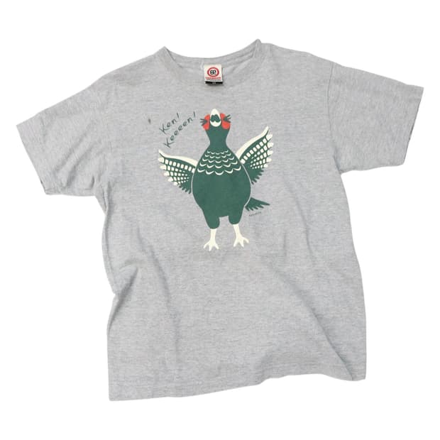 REDBROS 레드브로스 빈티지 꿩 그래픽 멜란지 그레이 반팔 티셔츠