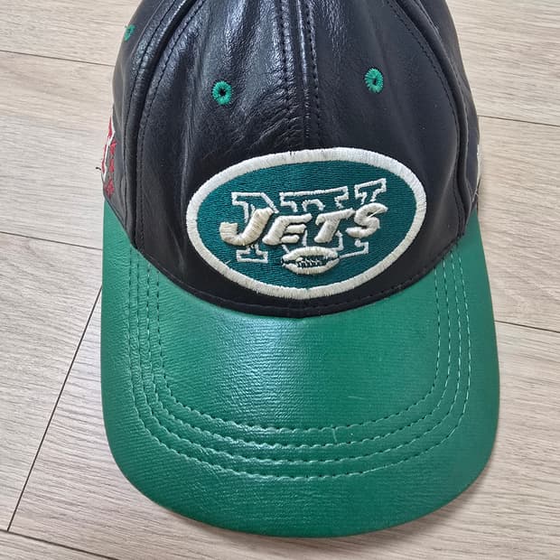 빈티지 Logo Athletic NFL 뉴욕 제츠 레더캡 블랙