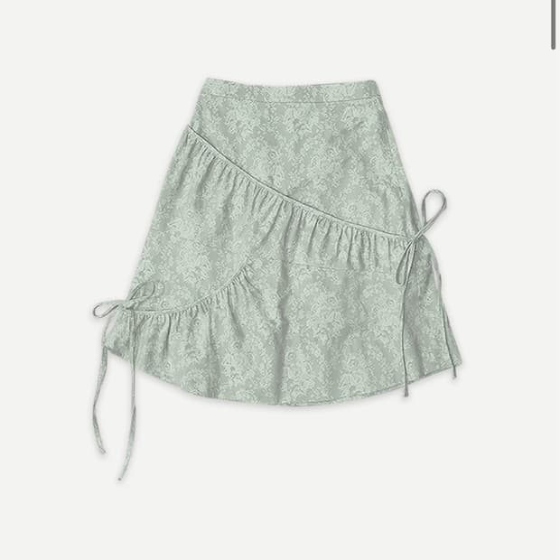 콜로신스 Teddy Jacquard Midi Skirt Mint Crea