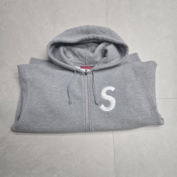 23FW 슈프림 S로고 집업 후드 그레이