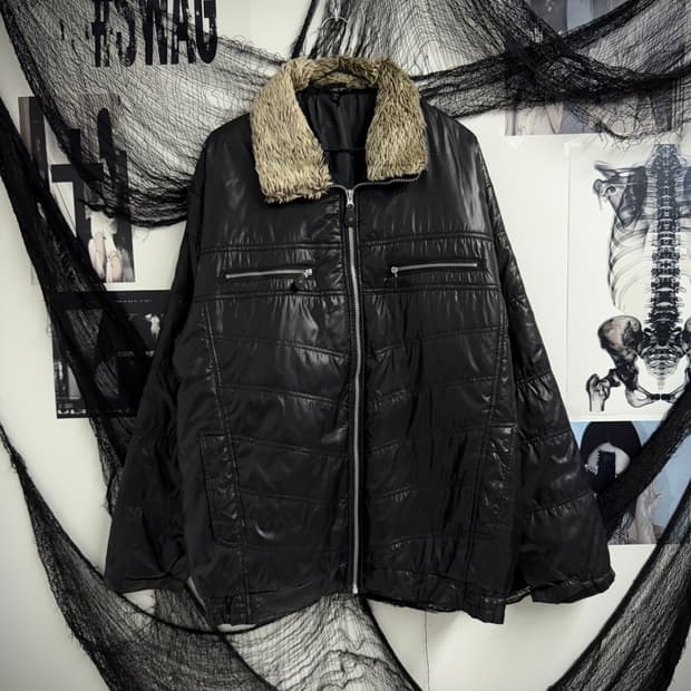 00s fur zipper detailed jumper