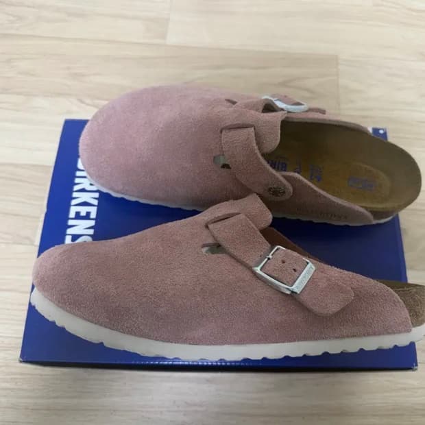 버켄스탁 보스턴 소프트풋베드 스웨이드레더 핑크/41