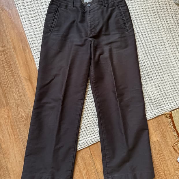 올드 마가렛호웰 블랙 몰스킨 팬츠