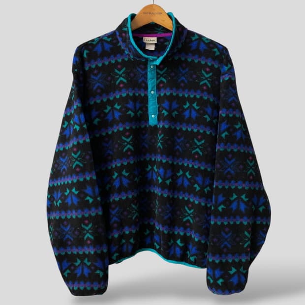(L)빈티지 L.L.bean 엘엘빈 후리스 스냅 풀오버