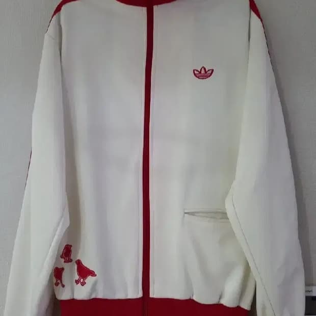 아디다스 도쿄 흰빨 화이트 저지 져지집업 100/L