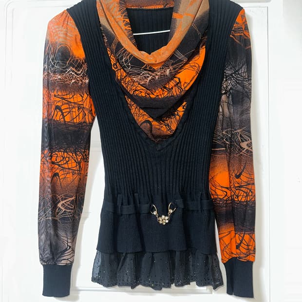 오리엔탈 갸루 빈티지 블라우스