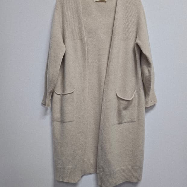 지컷 베이지 롱 가디건 캐시미어혼방 ㅡ프리