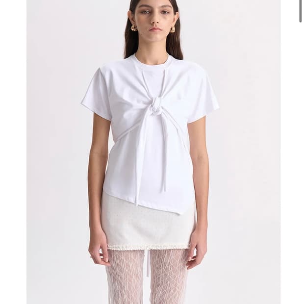 gyeong 경 Layered Wrap Tee_White 