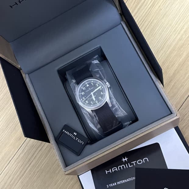 해밀턴 카키필드 쿼츠 블랙 33mm 새상품