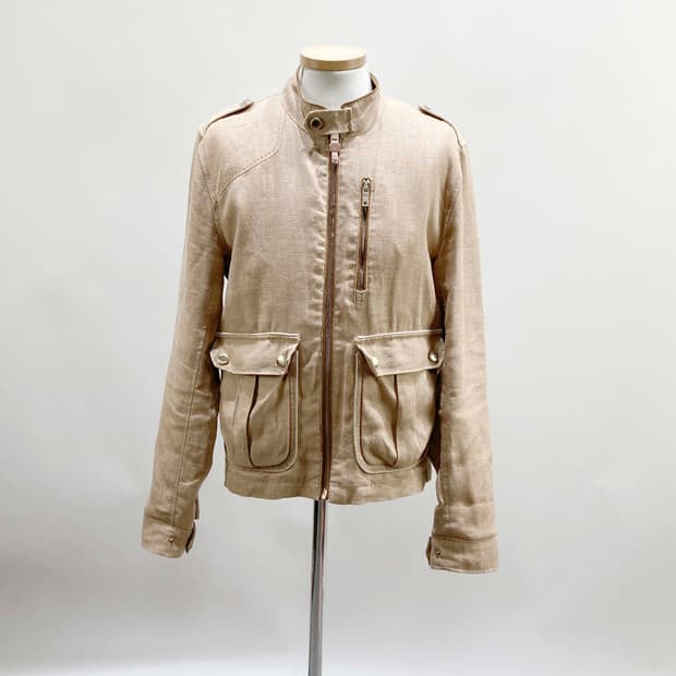 자라 남성린넨집업자켓 브라운 100