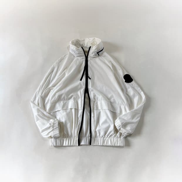 Moncler White Sleeve  Hooded Shell Jacke