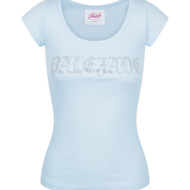 페일제이드 Retro Cubic Cap Sleeve T 베이비 블루