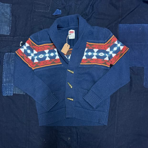 리바이스 노르딕 패턴 더플 숄카라 가디건 L