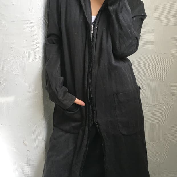 wjk 다크블랙 체스트 코트